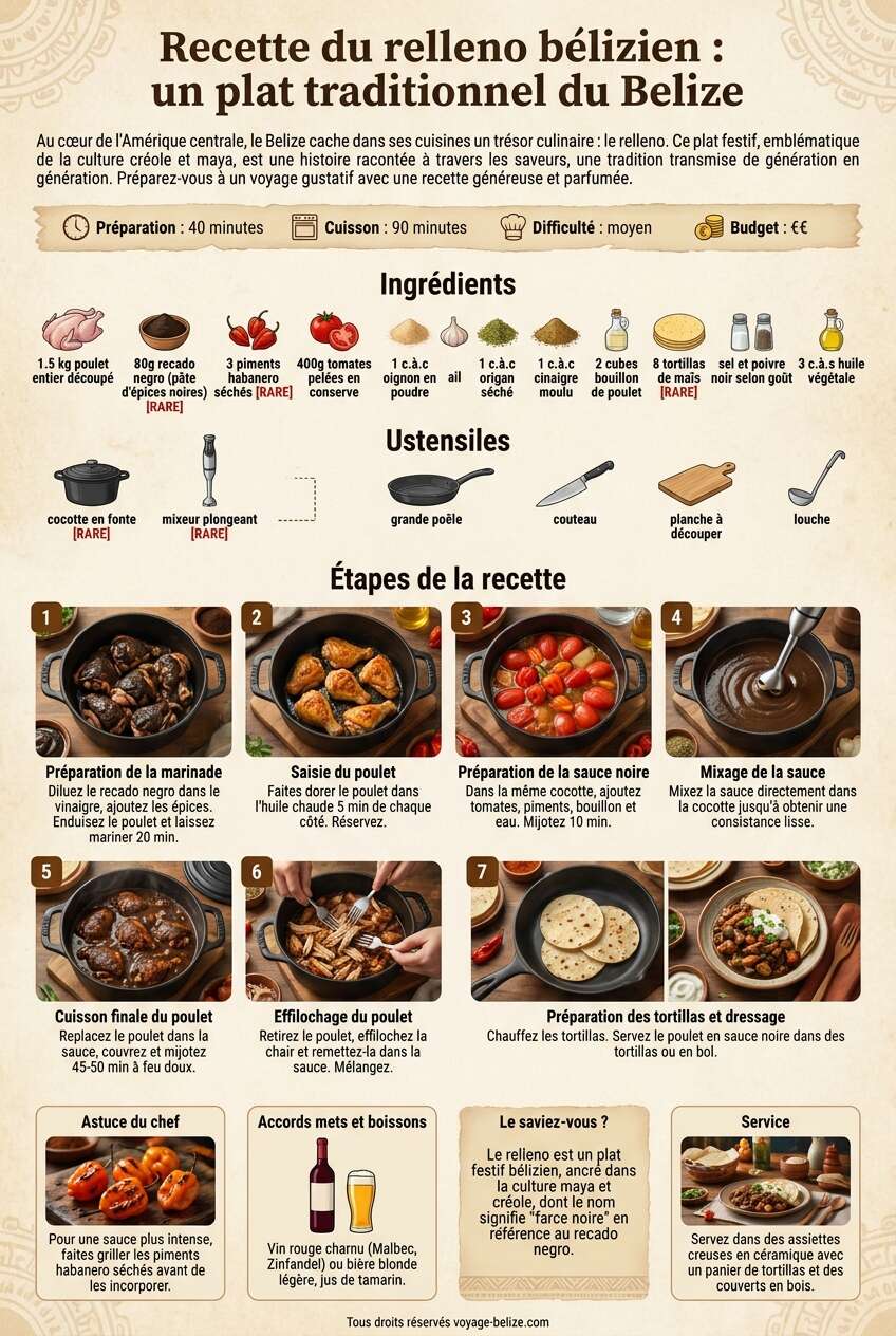 Fiche recette Recette du relleno b&eacute;lizien : un plat traditionnel du Belize