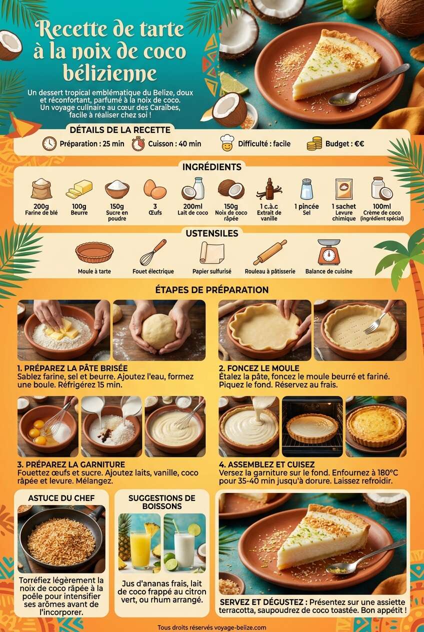 Fiche recette Recette de tarte &agrave; la noix de coco b&eacute;lizienne