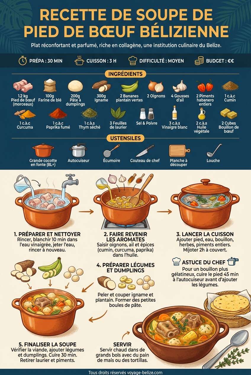 Fiche recette Recette de soupe de pied de b&oelig;uf b&eacute;lizienne