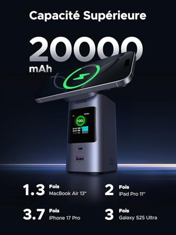Découvrez notre test complet de la batterie externe UGREEN Nexode 145W avec charge rapide 145W et écran TFT. Performances, autonomie et prix analysés en détail. 