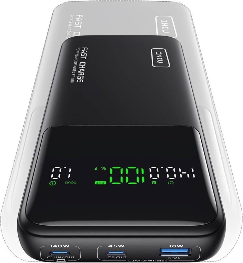 Test de la batterie externe INIU 140W power bank 25000mAh