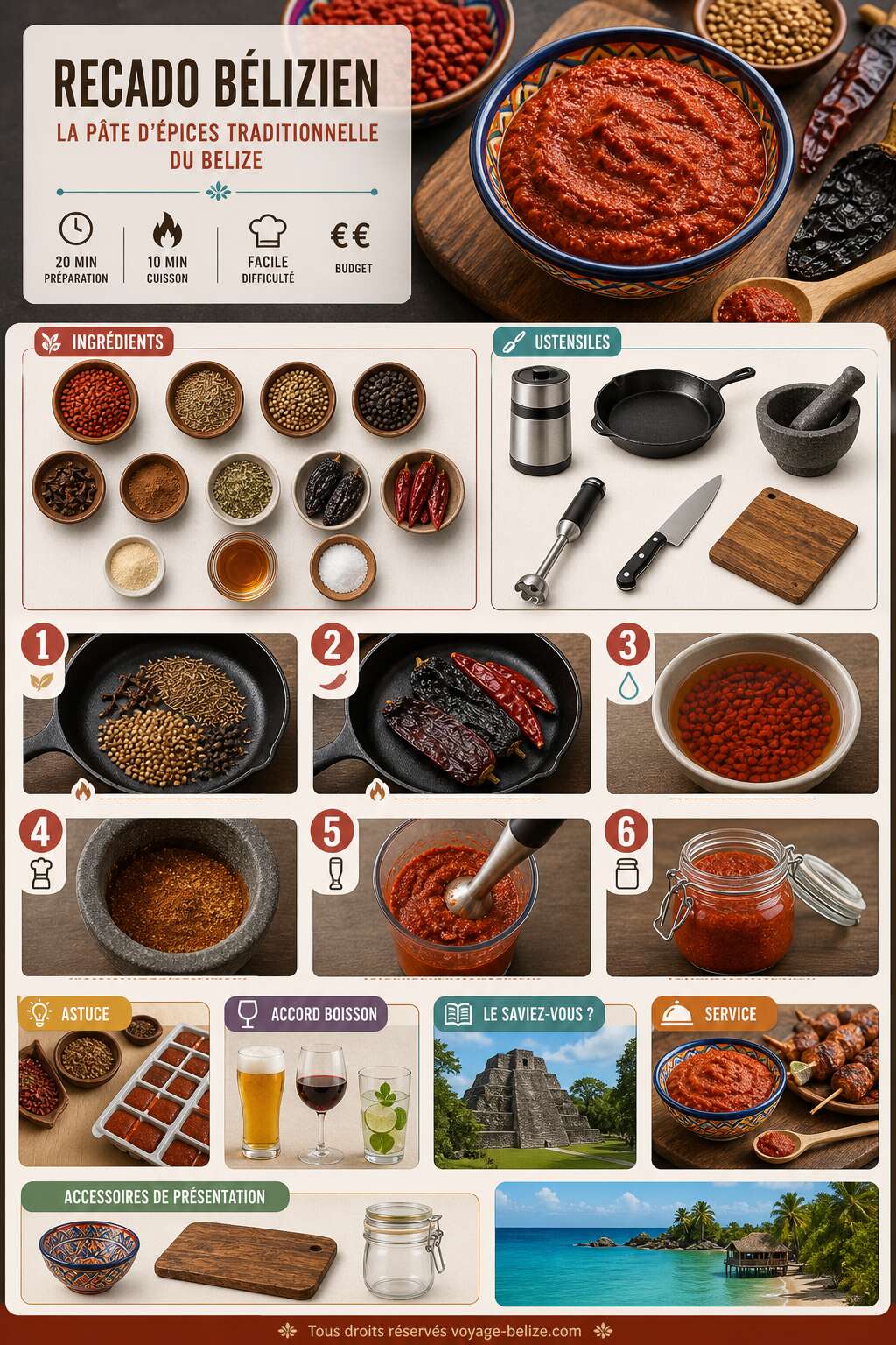 Fiche recette Recette de recado b&eacute;lizien : la p&acirc;te d'&eacute;pices traditionnelle du Belize
