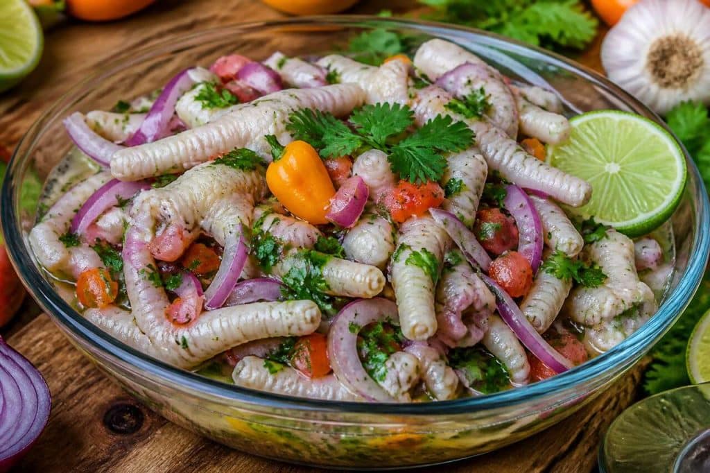 Recette du ceviche de pattes de poulet bélizien