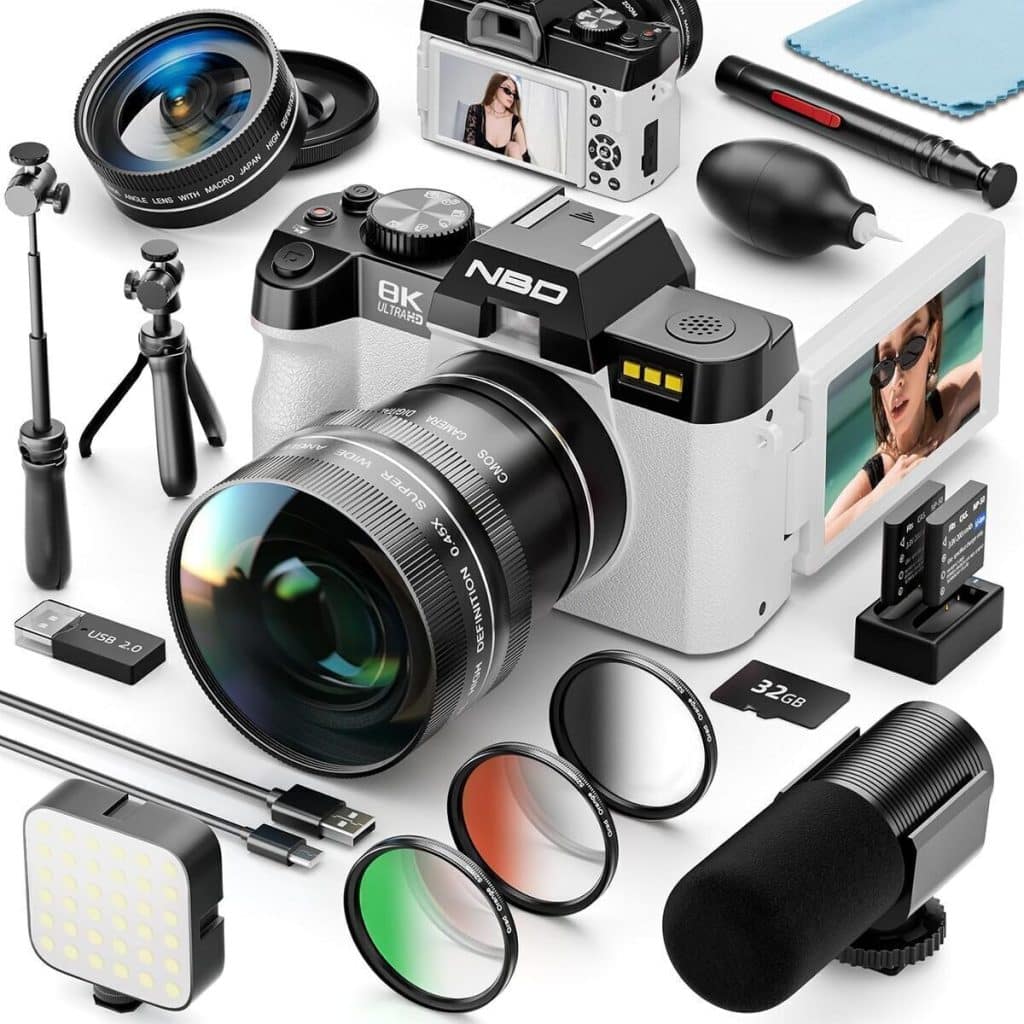 Test : appareil photo NBD 8K 64MP avec écran orientable et zoom 16x